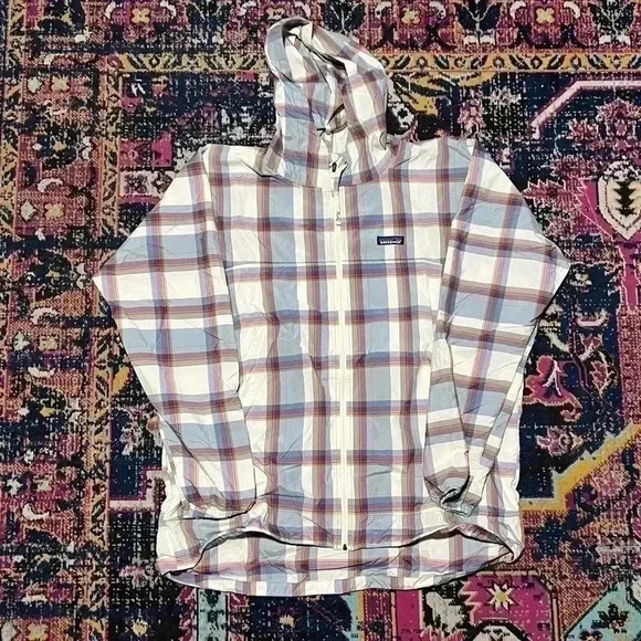 Patagonia Hooded Jacket First Sun Lightweight Plaid Check Jacket Men's XXL Tall - Picture 1 of 1